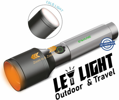 Eware 100W+100W LED Rechargeable Long Range Torch Light with 5 Lighting Modes- Outdoor 6 hrs Lantern Emergency Light(Grey)