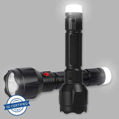 Pick Ur Needs Dual Mode Led Rechargeable Mini Torch Upto 400 Meter Range With Backlight Torch 4 hrs Torch Emergency Light(Black)