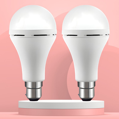 Clairbell Emergency 15W Inverter LED Bulb with 1200mAh Rechargeable Battery Pack of 2 A112 4 hrs Bulb Emergency Light(White)