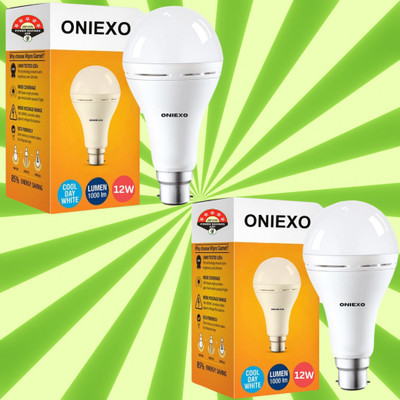 ONIEXO 12W Portable Rechargeable Emergency LED Bulb-D07 4 hrs Bulb Emergency Light(White)