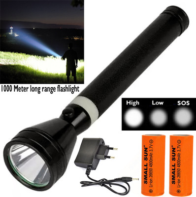 Crostal Rechargeable Waterproof Flashlight Ultra Bright Torchlight Torch(Black, 27 cm, Rechargeable)
