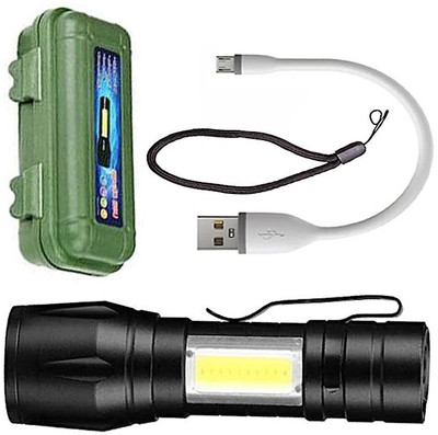 NPU High quality Metal LED Light, Super Bright, Waterproof 3 Light Modes_NP498 Torch(Black, 5 cm, Rechargeable)