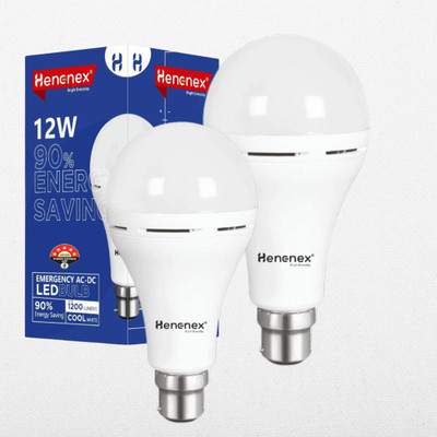 Henonex 12W Rechargeable Emergency Bulb for Homes and Workspaces 4 hrs Bulb Emergency Light(White)