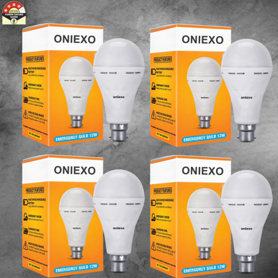 ONIEXO 12W Rechargeable LED Bulb for Home and Emergency Use-D27 4 hrs Bulb Emergency Light(White)