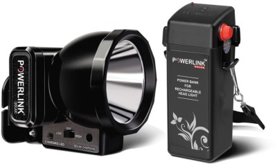 Powerlink HEAD QUEEN RECHARGEABLE LED Head Light 9 hrs Torch Emergency Light(Black)