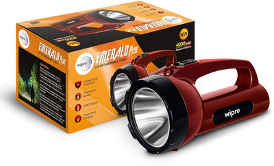 Wipro Emerald Plus LED rechargable 6 hrs Torch Emergency Light(Red)
