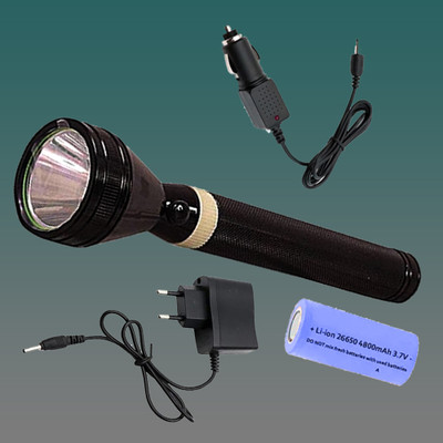 SEEGATE Most powerful 800 meter long range Heavy Duty torchlight 6 hrs Torch Emergency Light(Black)