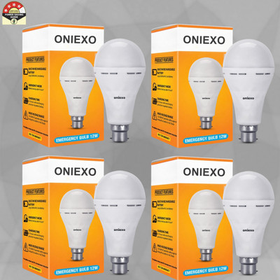 ONIEXO 12W Rechargeable LED Bulb for Home and Emergency Use-D20 4 hrs Bulb Emergency Light(White)
