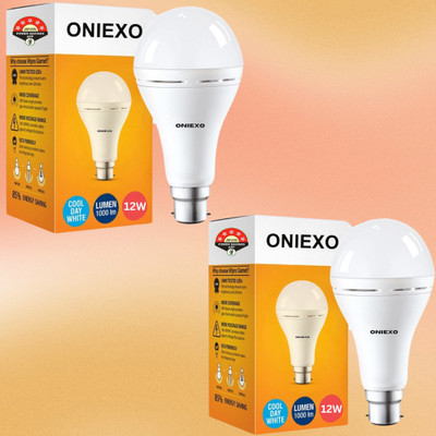 ONIEXO 12W Portable Rechargeable Emergency LED Bulb-D09 4 hrs Bulb Emergency Light(White)