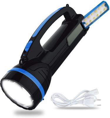 Make Ur Wish Rechargeable 2 in 1 Long Range Search Torch Table Desk Lantern Floor Lamp 15 hrs Torch Emergency Light(Blue)