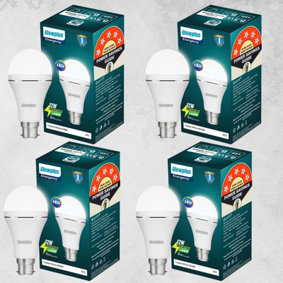 Glowplus G Pck-4-12W Rechargeable Inverter Bulb – Power Failure Solution 4 hrs Bulb Emergency Light(White)