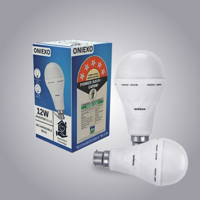 ONIEXO Pack of 2-Smart 12W LED Bulb with Backup Power for Unexpected Outages 4 hrs Bulb Emergency Light(White)