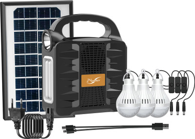 24 ENERGY Rechargeable Emergency Torch Lamp Solar Inverter + 3 Individual Led Bulbs Light 4 hrs Lantern Emergency Light(Black)