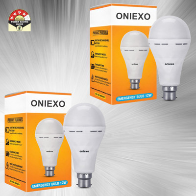 ONIEXO 12W Portable Rechargeable Emergency LED Bulb-D14 4 hrs Bulb Emergency Light(White)