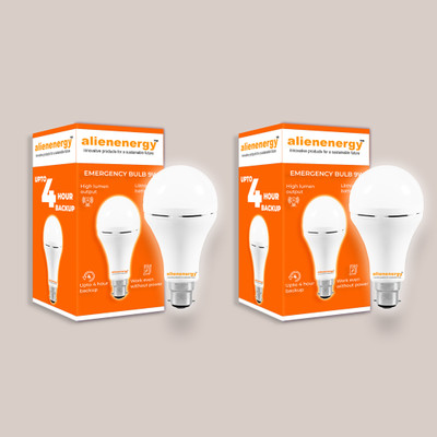 Alien Energy 9W Rechargeable Emergency Inverter LED Bulb with backup upto 4 hrs Bulb Emergency Light(White)
