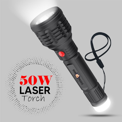 Daily Needs Shop 50W Long Range Torch Light 2 In 1 Light Mode Rechargeable Handy 1200mAh Battery Torch(Black, 10 cm, Rechargeable)