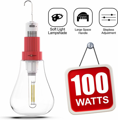 Daily Needs Shop 100W Rechargeable LED Bulb With 3 modes, Ideal for home, Outdoor & Power cuts 5 hrs Bulb Emergency Light(Red)