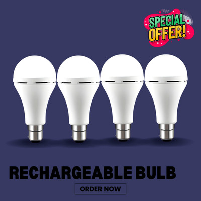 FRONY Rechargeable Emergency Bulb Inverter Bulb for home 3Hr battery backup_Pack4 L436 3 hrs Bulb Emergency Light(White)