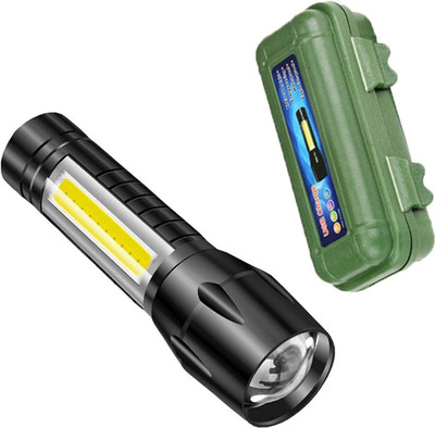 NPU High quality Metal LED Light, Super Bright, Waterproof 3 Light Modes_NP417 Torch(Black, 5 cm, Rechargeable)