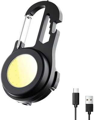 GLOWISH SUPER BRIGHT LED MULTI USE KEYCHAIN FLASHLIGHT WITH FAST POWER CHARGING 3 hrs Lantern Emergency Light(Black)
