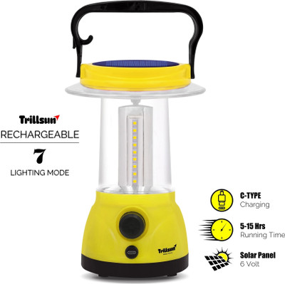 Trillsun High Quality Portable Rechargeable Led Light with 5200mAh Lithium Battery 8 hrs Lantern Emergency Light(Yellow)
