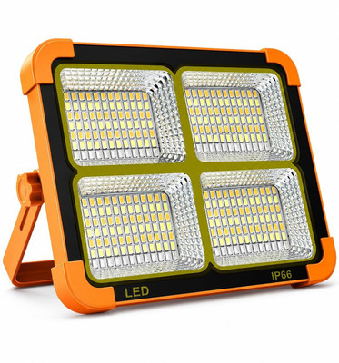 Lonien GlowBase 100W Solar LED Flood Light 16500mAh Rechargeable Waterproof Outdoor 6 hrs Flood Lamp Emergency Light(Orange)