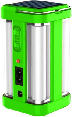 FIRSTLIKE Rechargeable 4 Side Tube With 2 Multiple Mode Extra Bright DC / Solar Lantern 7 hrs Lantern Emergency Light(Green)