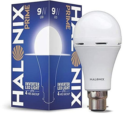 HALONIX 9 Watt B22d Led White Rechargeable Emergency Light Inverter Bulb 4 hrs Bulb Emergency Light(White)
