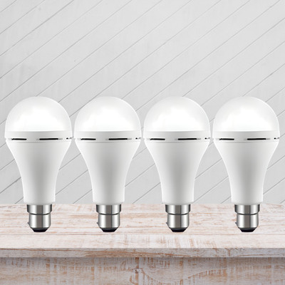 FRONY Emergency 15W Inverter LED Bulb with 1200mAh Rechargeable Battery Pack of 4 L76 4 hrs Bulb Emergency Light(White)
