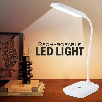 Make Ur Wish Rechargeable Desk LED Table Lamp With Touch Dimmer Adjustable Brightness 5 hrs Lantern Emergency Light(White)