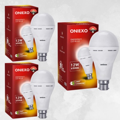 ONIEXO 12 W Round B22 Inverter Bulb(White, Pack of 3)