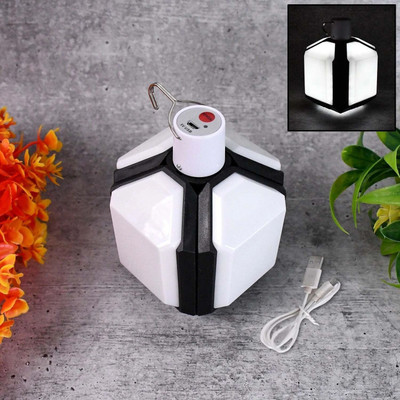 Oblivion USB Rechargeable LED Camping Light with Foldable Design & Hanging Hook | 3 hrs Bulb Emergency Light(White)