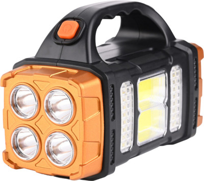 BK 10 IMPORT & EXPORT Solar Rechargeable Light 5 hrs Torch Emergency Light(Gold, Black)