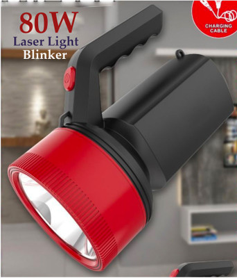 shoptric 1 km long range rechargeable 80w blinker high brightness torch light with 3 mode 6 hrs Torch Emergency Light(Multicolor)