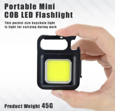 KNOCKNEW Mini Portable LED Flashlights Keychain, Rechargeable 3 Modes bottle opener K28 6 hrs Torch Emergency Light(Black)