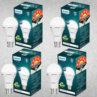 Glowplus G Pk-4-12W LED Bulb for Night and Emergency Use 4 hrs Bulb Emergency Light(White)