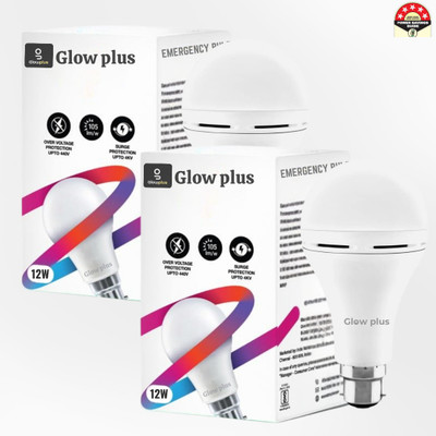 Glowplus G Pk-2-12W Smart Inverter LED Bulb 4 hrs Bulb Emergency Light(White)