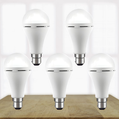 FRONY Emergency 15W Inverter LED Bulb with 1200mAh Rechargeable Battery Pack of 5 L316 4 hrs Bulb Emergency Light(White)