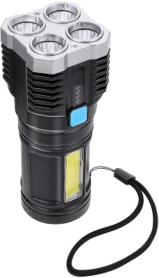 Wifton Longer Distance Ergonomic Portable Powerful LED Flashlight 3 hrs Torch Emergency Light(Black)