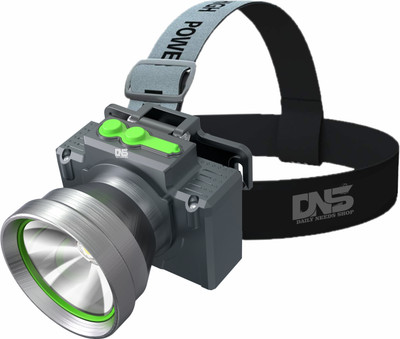 Daily Needs Shop 150W Laser Rechargeable Head Lamp With 3 Mode LED Almunium Body 2400 mAh Battery 3 hrs Torch Emergency Light(Silver)