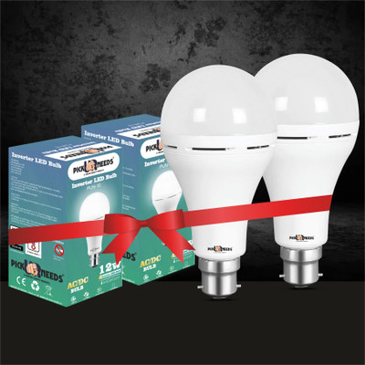 Pick Ur Needs Rechargeable Inverter Bulb 9W Round B22 D Energy Saving With Bright LED Light 3 hrs Lantern Emergency Light(White)