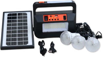 Smuf RL-4790 Portable Solar Inverter + 3 Bulb + Solar Plate + Mobile Charging Cable 10 hrs Flood Lamp Emergency Light(Multicolor)