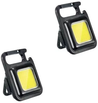 Storia 2pc Cob Bright Small Led Flashlight Usb Rechargeable, 4 Modes 2 hrs Torch Emergency Light(Black)