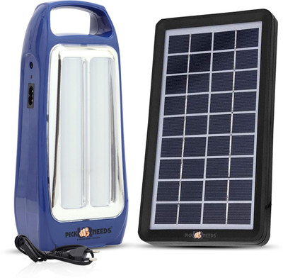 Pick Ur Needs Rechargeable Home Emergency Light 2 Extra Bright LED Tube Support Solar Charging 5 hrs Torch Emergency Light(Blue WIth Solar)