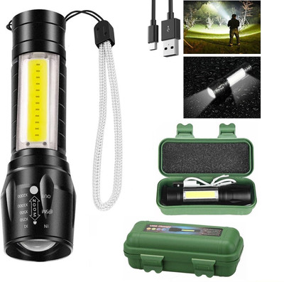 AKR USB Rechargeable Mini Pocket Torch Light With Focus Light 5 hrs Torch Emergency Light(Black)