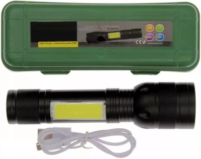 Xydrozen USB Flashlight, Portable Ultra Bright Flashlight Torch(Black, 9.4 cm, Rechargeable)