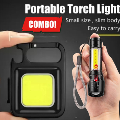 awza Multifunction Keychain Rechargeable Led Light with Bottle Opener, Magnetic Base 6 hrs Lantern Emergency Light(Black)