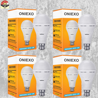ONIEXO 12W Rechargeable LED Bulb for Home and Emergency Use-D16 4 hrs Bulb Emergency Light(White)