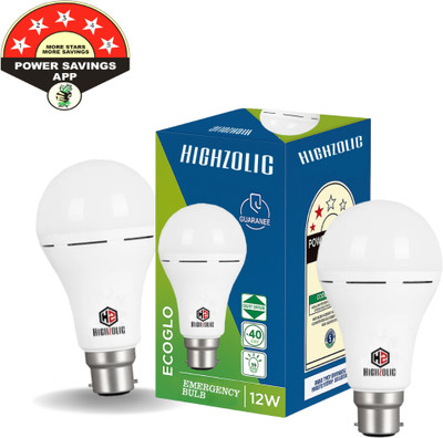 Highzolic Dual Mode Emergency Bulbs – 2 x 12W Combo 3 hrs Bulb Emergency Light(White)