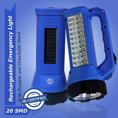 Pick Ur Needs Rechargeable LED Long range Search Light with Waterproof Emergency Torch Light 6 hrs Torch Emergency Light(Blue)